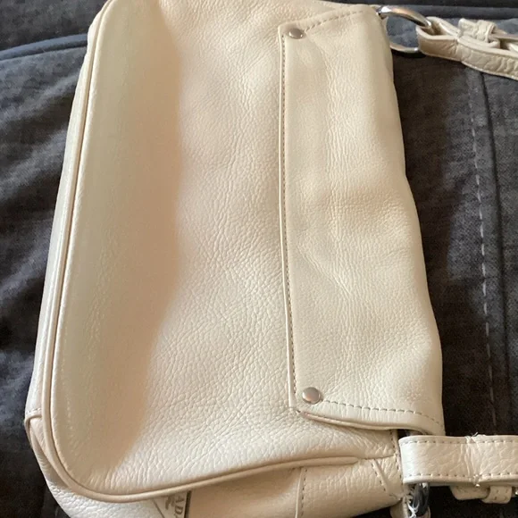 Prada Ivory Leather Shoulder Bag with Silver Buckles - Picture 6 of 15